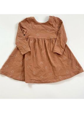 🩵4/$20 Rise Little Earthling Long Sleeve Brown Star 18m Dress Toddler Girls